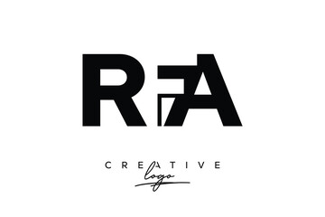 RFA Creative Minimalistic Negative Space Latter Logo with Modern Monogram for Branding and Business Letter mark Logo with Initial Letters Logo Design for Branding.	
