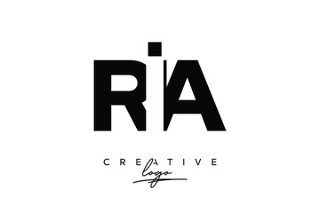 RIA Creative Minimalistic Negative Space Latter Logo with Modern Monogram for Branding and Business Letter mark Logo with Initial Letters Logo Design for Branding.	