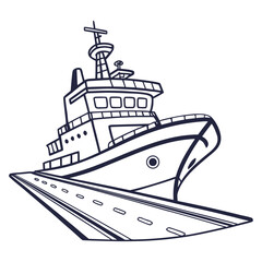 Illustration of a luxury yacht with a helipad on the bow, a modern and stylish vessel for leisure and travel, showcasing wealth and extravagance