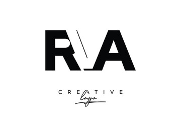 RVA Creative Minimalistic Negative Space Latter Logo with Modern Monogram for Branding and Business Letter mark Logo with Initial Letters Logo Design for Branding.	