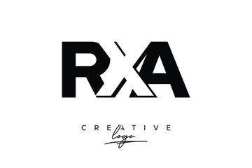 RXA Creative Minimalistic Negative Space Latter Logo with Modern Monogram for Branding and Business Letter mark Logo with Initial Letters Logo Design for Branding.	