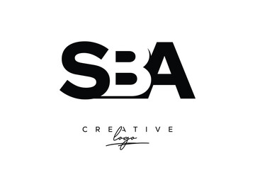 SBA Creative Minimalistic Negative Space Latter Logo with Modern Monogram for Branding and Business Letter mark Logo with Initial Letters Logo Design for Branding.	