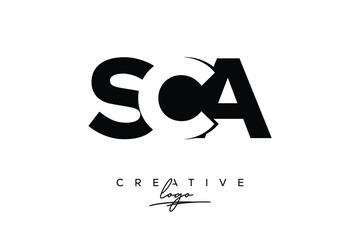 SCA Creative Minimalistic Negative Space Latter Logo with Modern Monogram for Branding and Business Letter mark Logo with Initial Letters Logo Design for Branding.	