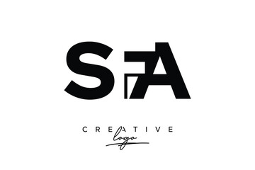 SFA Creative Minimalistic Negative Space Latter Logo with Modern Monogram for Branding and Business Letter mark Logo with Initial Letters Logo Design for Branding.	