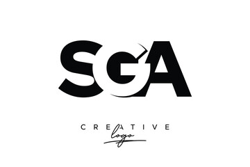 SGA Creative Minimalistic Negative Space Latter Logo with Modern Monogram for Branding and Business Letter mark Logo with Initial Letters Logo Design for Branding.	