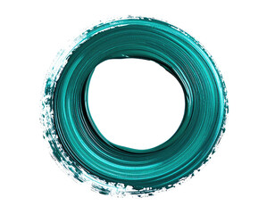 Teal swirling circle design with a textured outer edge