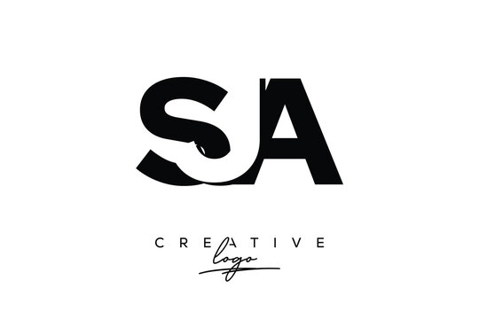 SJA Creative Minimalistic Negative Space Latter Logo with Modern Monogram for Branding and Business Letter mark Logo with Initial Letters Logo Design for Branding.
