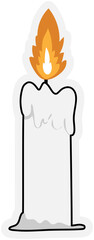 Melting Lit Pillar Candle Sticker Illustration