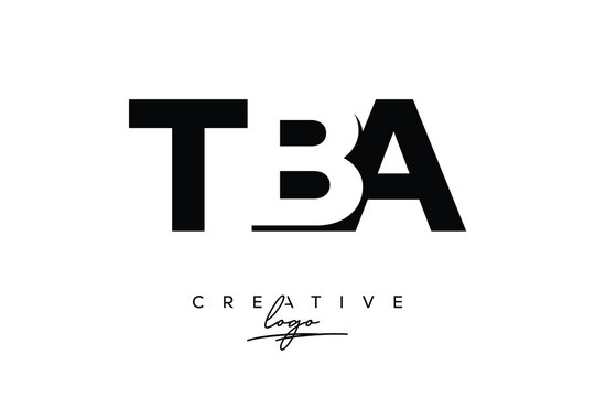 TBA Creative Minimalistic Negative Space Latter Logo with Modern Monogram for Branding and Business Letter mark Logo with Initial Letters Logo Design for Branding.