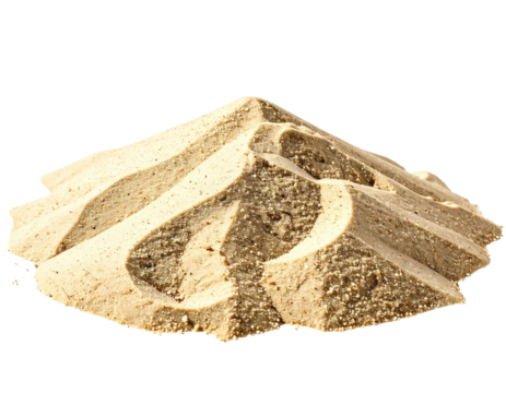 Pile of light beige sand, sculpted into a mound
