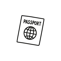 Passport icon vector illustration depicting a global travel theme. Simple and clear design, perfect for travel agencies, brochures, and educational materials emphasizing international travel.