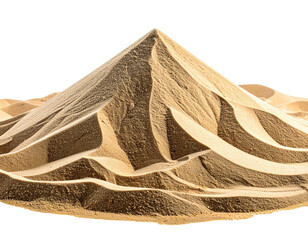 A large pile of light beige sand, sculpted into a pyramid shape