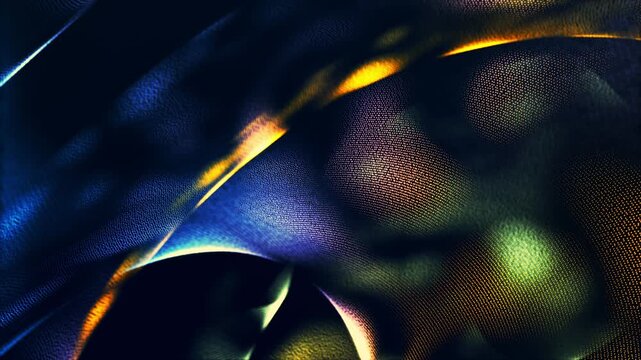 Abstract Royal Tapestry - Elegant Gold and Blue Luxury Damask Fabric Loop 4K