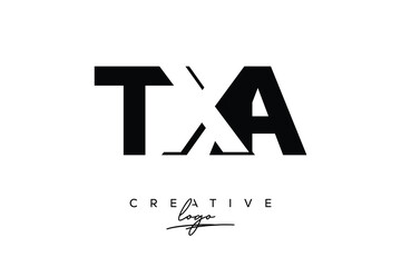 Obraz premium TXA Creative Minimalistic Negative Space Latter Logo with Modern Monogram for Branding and Business Letter mark Logo with Initial Letters Logo Design for Branding.
