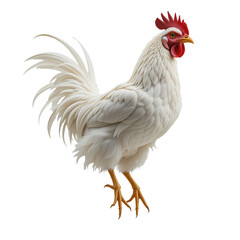 Chicken hen jumping isolated on transparent background. 