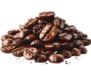 Roasted coffee beans piled high