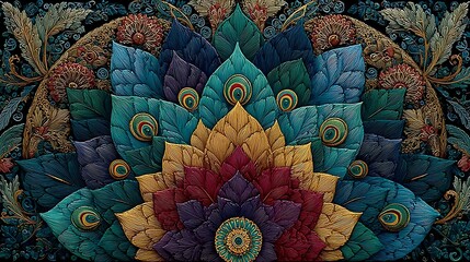 Ornate mandala floral artwork design high resolution picture