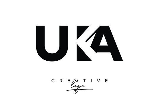 UKA Creative Minimalistic Negative Space Latter Logo with Modern Monogram for Branding and Business Letter mark Logo with Initial Letters Logo Design for Branding.