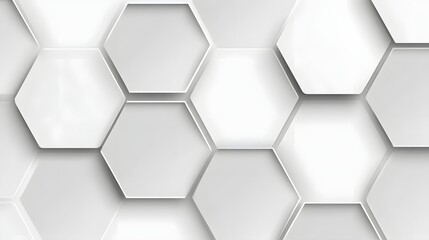 Fototapeta premium Metallic hexagon pattern fading into shadows with empty white center 