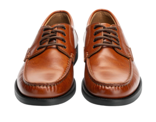 Pair of tan leather lace-up dress shoes