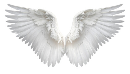 Obraz premium Realistic angel wings. White wing isolated. png transparency