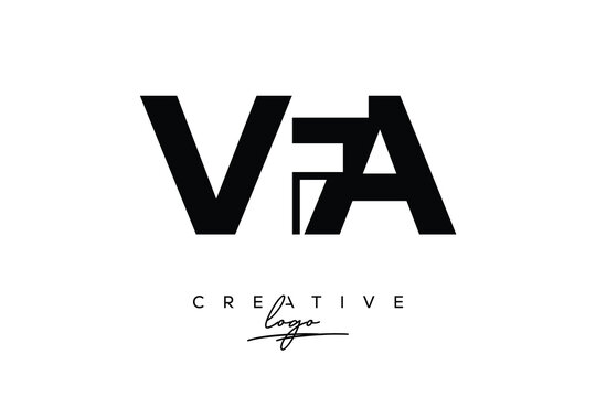 VFA Creative Minimalistic Negative Space Latter Logo with Modern Monogram for Branding and Business Letter mark Logo with Initial Letters Logo Design for Branding.	