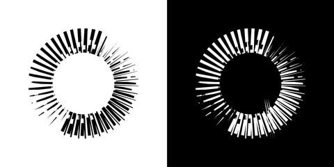 Fototapeta premium Dynamic abstract spiral sound wave rhythm lines. Circular spiral sound wave rhythm of lines. Circular futuristic abstract lines, black and white background.