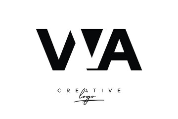 Obraz premium VVA Creative Minimalistic Negative Space Latter Logo with Modern Monogram for Branding and Business Letter mark Logo with Initial Letters Logo Design for Branding. 