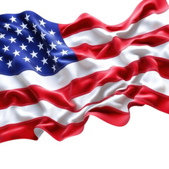 Waving american flag art on transparent background