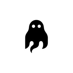 Eerie Silhouette Minimalist Ghost Vector Illustration for Spooky