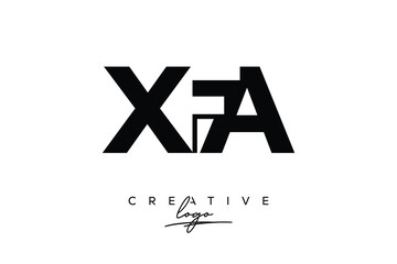Obraz premium XFA Creative Minimalistic Negative Space Latter Logo with Modern Monogram for Branding and Business Letter mark Logo with Initial Letters Logo Design for Branding. 