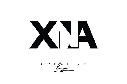 XNA Creative Minimalistic Negative Space Latter Logo with Modern Monogram for Branding and Business Letter mark Logo with Initial Letters Logo Design for Branding.	