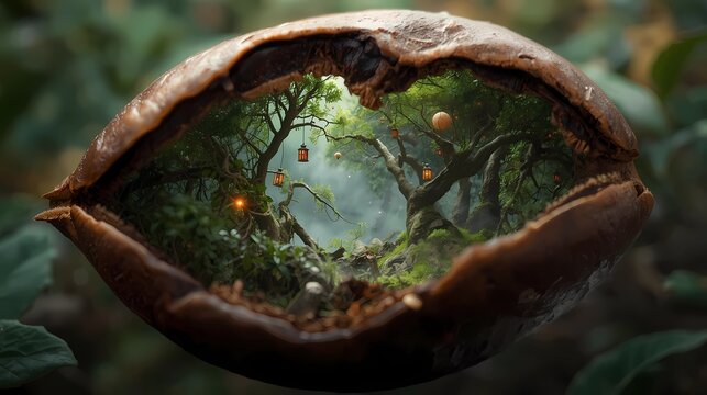 Microlandscape Inside a Coffee Bean &mdash; Macro Fantasy
