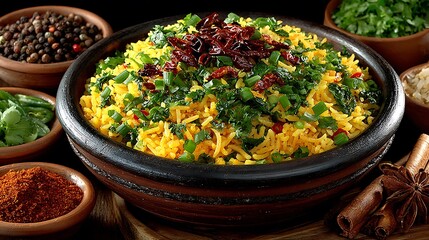 Traditional Indian fried rice high resolution picture