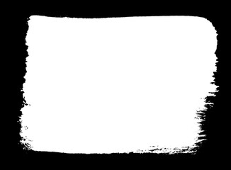 Obraz premium Grunge Farbfläche gemalt mit einem Pinsel in weiss auf schwarz