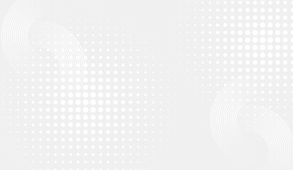 Dot white gray wave light technology texture background. halftone modern