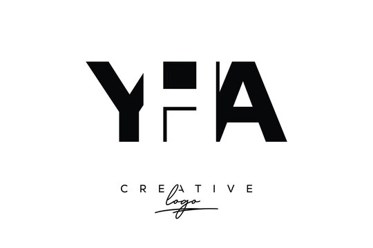 YHA Creative Minimalistic Negative Space Latter Logo with Modern Monogram for Branding and Business Letter mark Logo with Initial Letters Logo Design for Branding.	