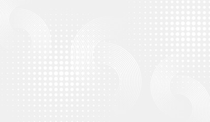 Dot white gray wave light technology texture background. halftone modern