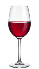 Glass of red wine isolated. PNG transparency.