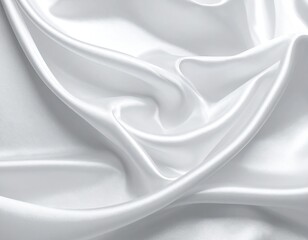 Obraz premium Soft, flowing white silk fabric drapes