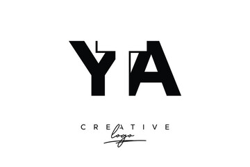 YTA Creative Minimalistic Negative Space Latter Logo with Modern Monogram for Branding and Business Letter mark Logo with Initial Letters Logo Design for Branding.	