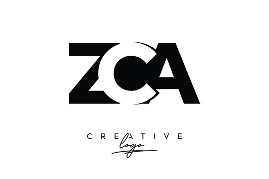 ZCA Creative Minimalistic Negative Space Latter Logo with Modern Monogram for Branding and Business Letter mark Logo with Initial Letters Logo Design for Branding.	