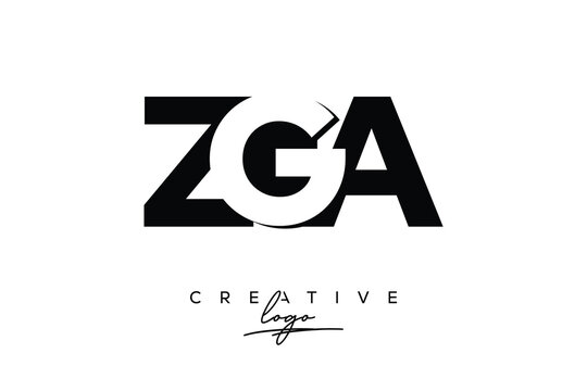 ZGA Creative Minimalistic Negative Space Latter Logo with Modern Monogram for Branding and Business Letter mark Logo with Initial Letters Logo Design for Branding.	