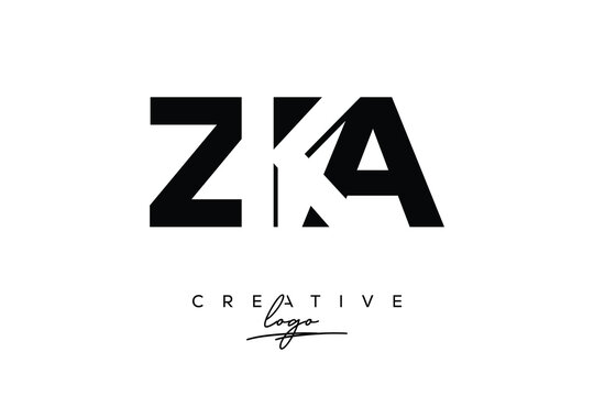 ZKA Creative Minimalistic Negative Space Latter Logo with Modern Monogram for Branding and Business Letter mark Logo with Initial Letters Logo Design for Branding.	