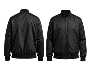 Black bomber jacket, front and back views (9)