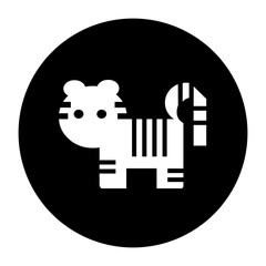 black and white illustration of a tiger icon