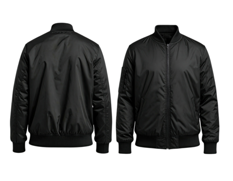 Black bomber jacket, front and back views (9)