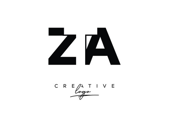 ZTA Creative Minimalistic Negative Space Latter Logo with Modern Monogram for Branding and Business Letter mark Logo with Initial Letters Logo Design for Branding.	