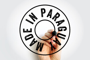 Made in Paraguay text emblem stamp, concept background