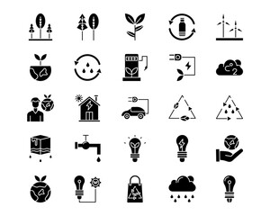Obraz premium Ecology Line Vector Icons